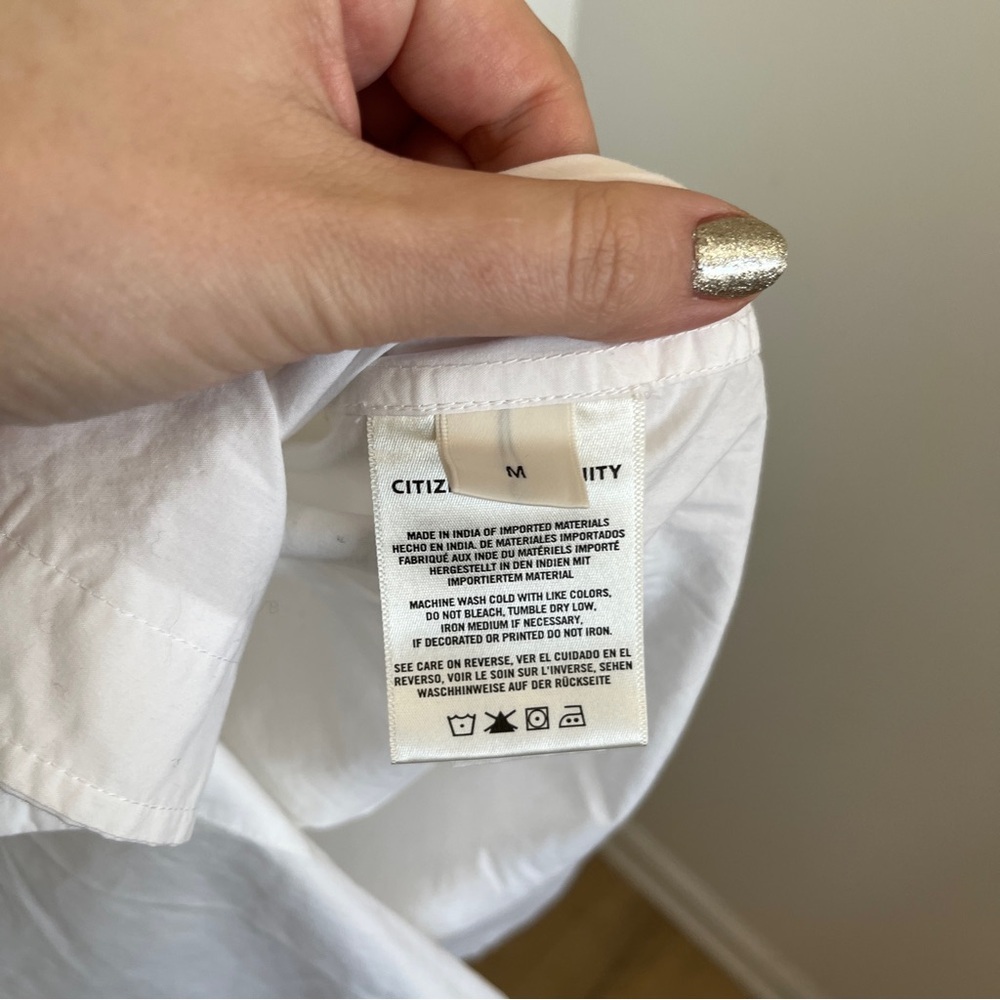 Citizens Of Humanity Kayla Shirt in Optic White Size M NWOT - Picture 5 of 6